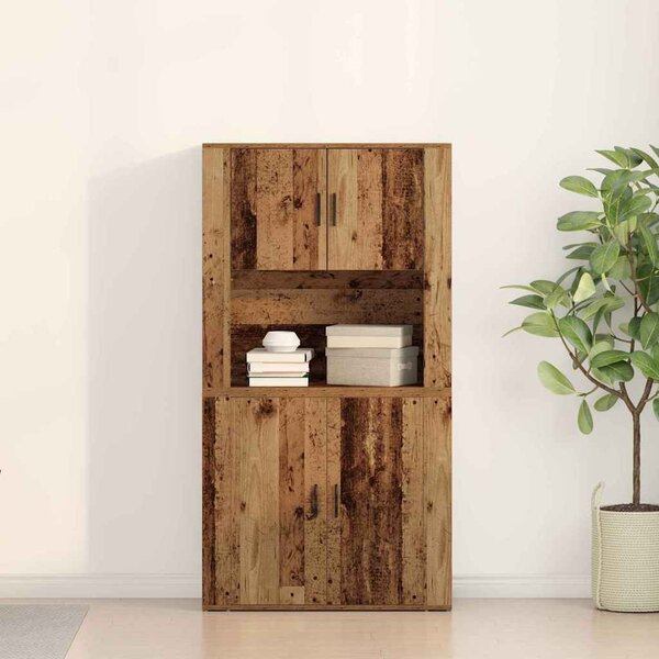 Vysoký bufet Staré dřevo 80 x 33 x 150 cm Kompozitní dřevo 3334336