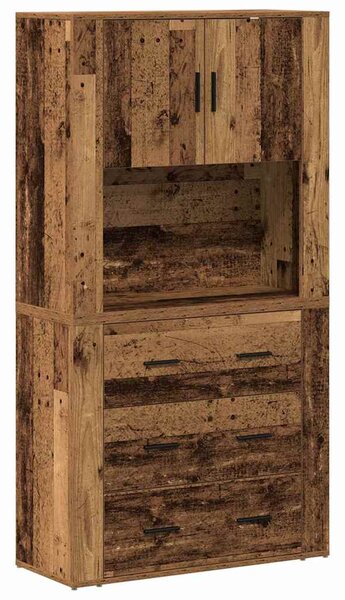 Vysoký bufet Staré dřevo 80 x 33 x 150 cm Kompozitní dřevo 3334343