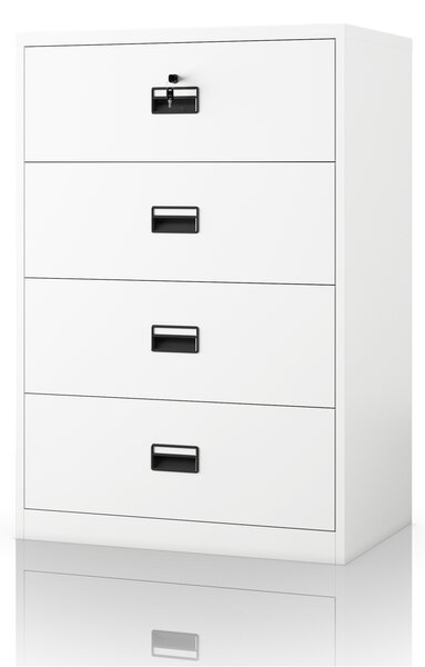 Bílá kovová kartotéční skříň: SARA XL V4, 900 x 1320 x 600 mm