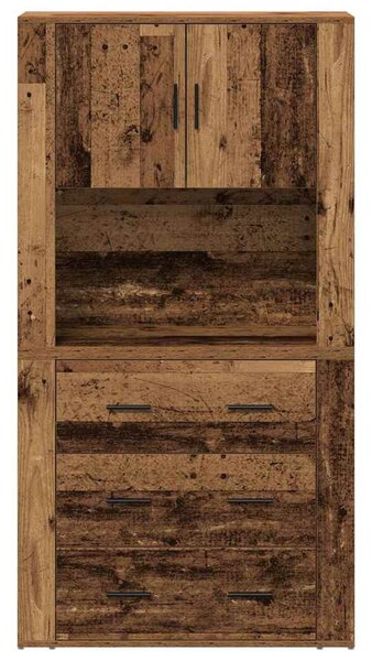 Vysoký bufet Staré dřevo 80 x 33 x 150 cm Kompozitní dřevo 3334343