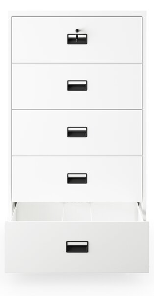 Bílá kovová kartotéční skříň: SARA XL V5, 900 x 1620 x 600 mm