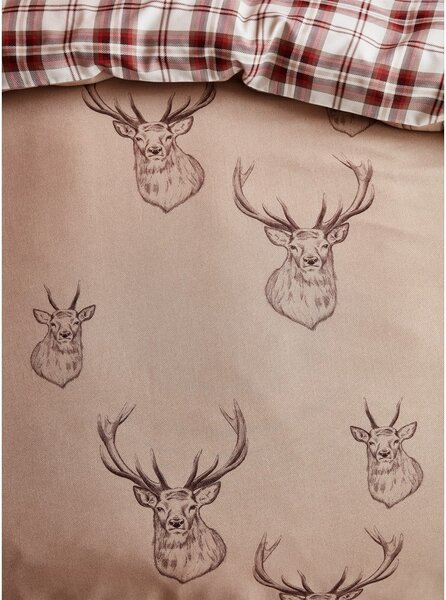Béžové povlečení Catherine Lansfield Stag, 135 x 200 cm