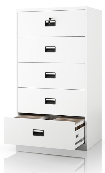 Bílá kovová kartotéční skříň: SARA XL V5, 900 x 1620 x 600 mm