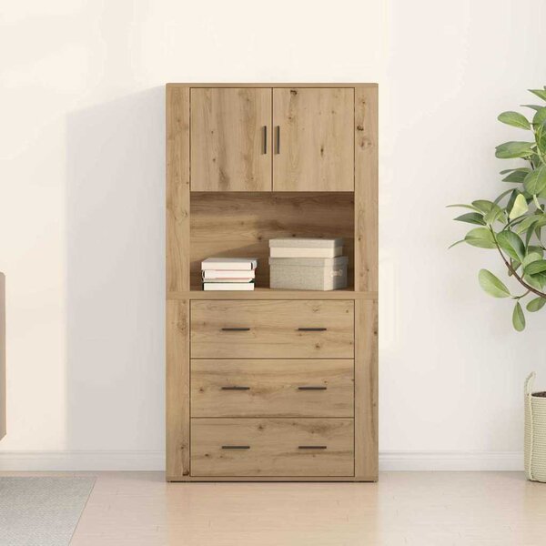 Vysoký bufet Artisanový dub 80 x 33 x 150 cm Kompozitní dřevo 3334344