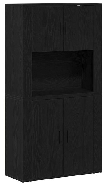 Vysoký bufet Černý dub 80 x 33 x 150 cm Kompozitní dřevo 3334338
