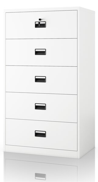 Bílá kovová kartotéční skříň: SARA XL V5, 900 x 1620 x 600 mm