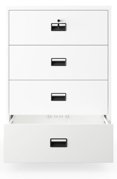 Bílá kovová kartotéční skříň: SARA XL V4, 900 x 1320 x 600 mm