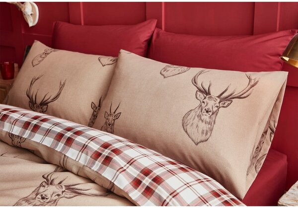 Béžové povlečení Catherine Lansfield Stag, 135 x 200 cm