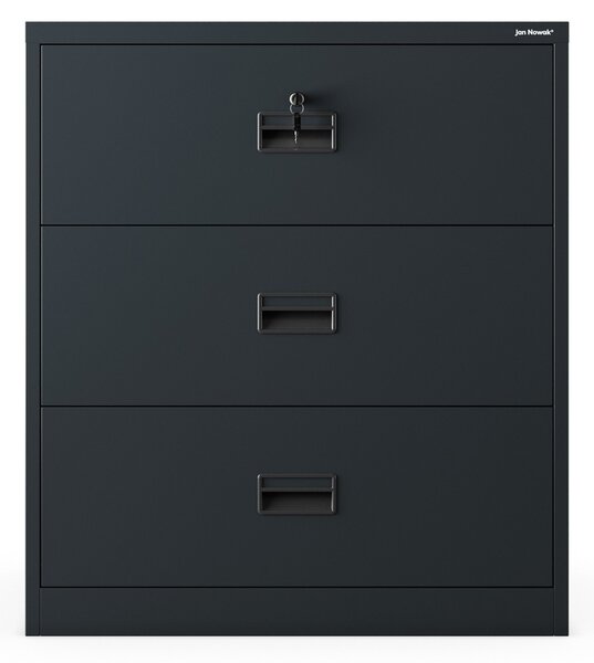 Antracitová kovová kartotéční skříň: SARA XL V3, 900 x 1020 x 600 mm