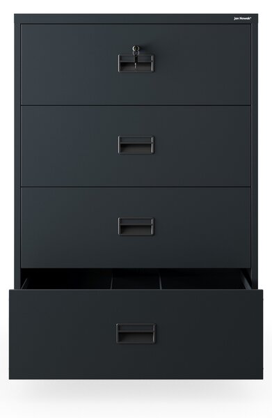 Antracitová kovová kartotéční skříň: SARA XL V4, 900 x 1320 x 600 mm