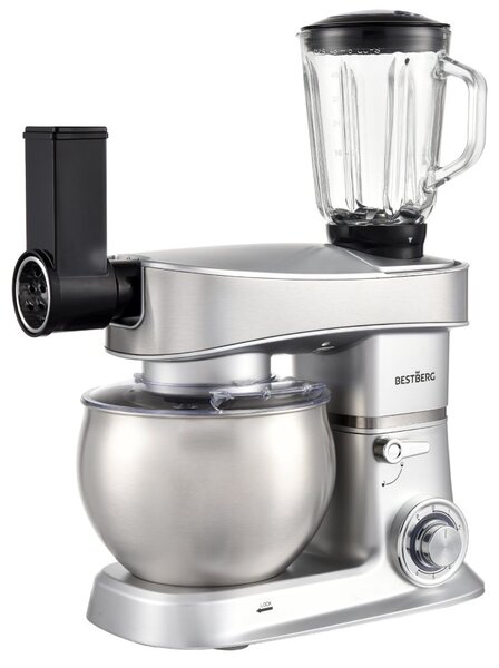 Multifunkční kuchyňský robot BestBerg BBR-2000S / 2000 W / 6 l / 6 rychlostí / stříbrná