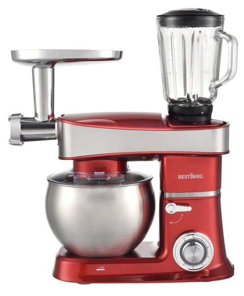 Multifunkční kuchyňský robot BestBerg BBR-2000R / 2000 W / 6 l / 6 rychlostí / červená