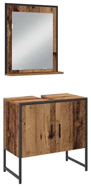Sada koupelnového nábytku 4 ks Hnědá 33 x 33 x 185,5 cm 3334409