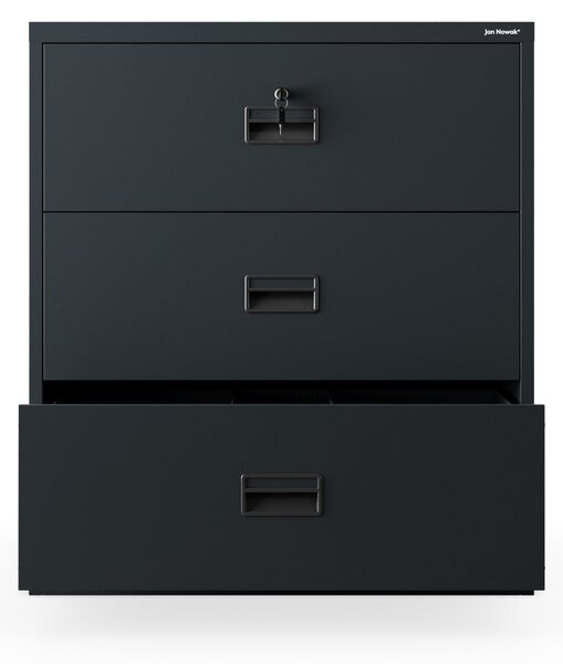 Antracitová kovová kartotéční skříň: SARA XL V3, 900 x 1020 x 600 mm