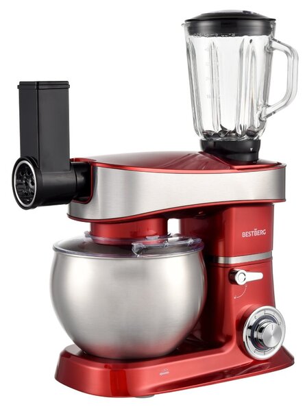 Multifunkční kuchyňský robot BestBerg BBR-2000R / 2000 W / 6 l / 6 rychlostí / červená