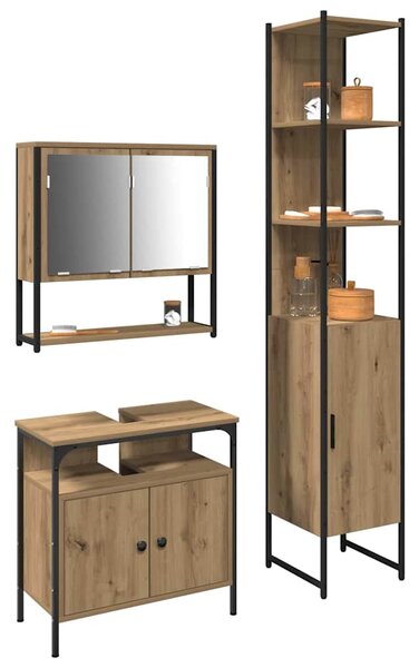Sada koupelnového nábytku 3 ks Artisanový dub 3334371