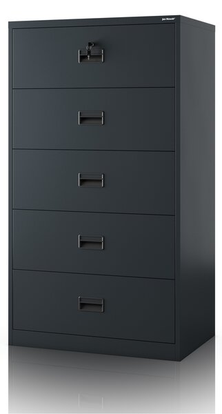 Antracitová kovová kartotéční skříň: SARA XL V5, 900 x 1620 x 600 mm