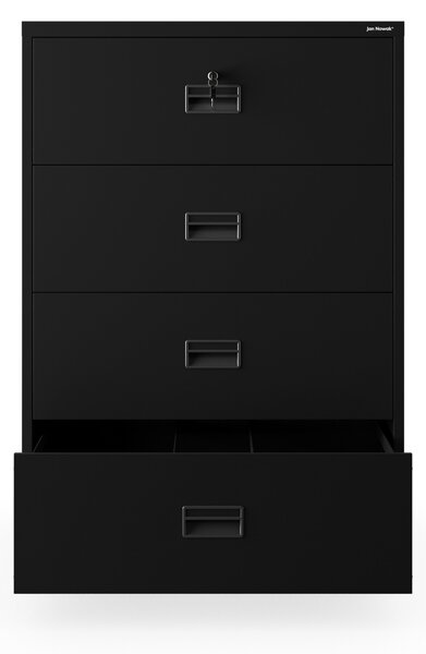 Černá kovová kartotéční skříň: SARA XL V4, 900 x 1320 x 600 mm