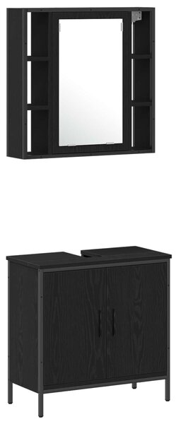 Koupelnové umyvadlové jednotky 3 ks Černá 33 x 33 x 185,5 cm 3334385