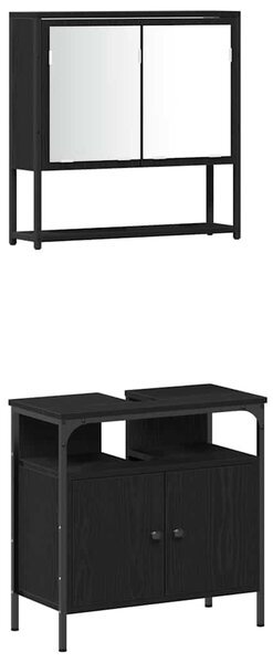 Sada koupelnového nábytku 4 ks Černý dub 33 x 33 x 185,5 cm 3334408