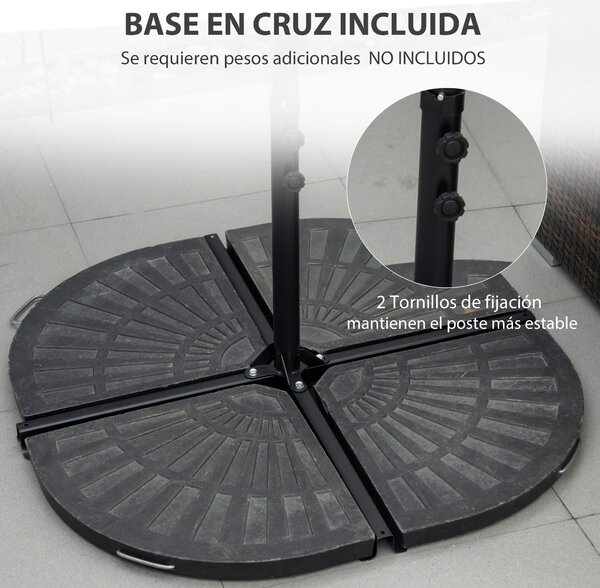 Outsunny Ø256x245 cm Zahradní Slunečník Offset Parasol s Ručním Otočením 360° a Křížovou Základnou pro Terasu a Zahradu | Aosom