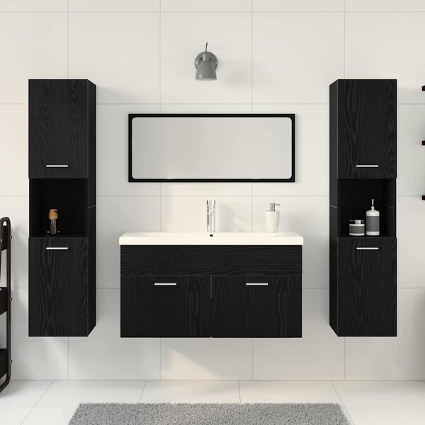 Sada koupelnového nábytku 4 ks Černý dub 30 x 30 x 130 cm 3334379
