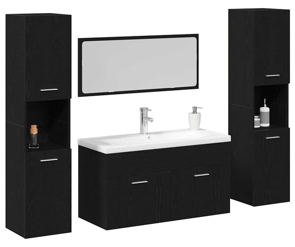 Sada koupelnového nábytku 4 ks Černý dub 30 x 30 x 130 cm 3334379