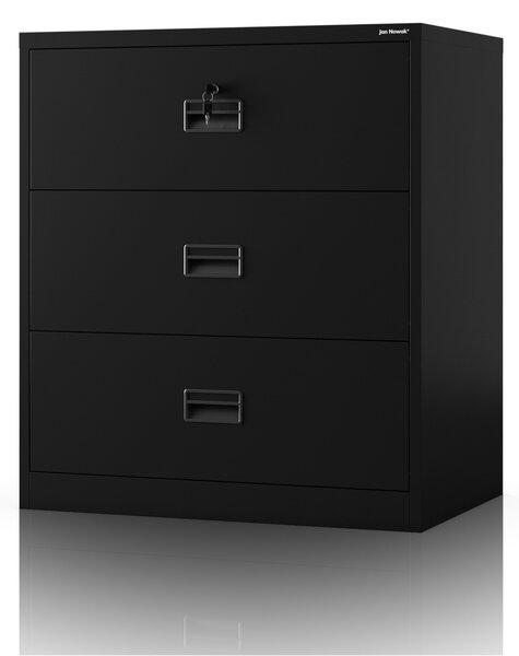 Černá kovová kartotéční skříň: SARA XL V3, 900 x 1020 x 600 mm