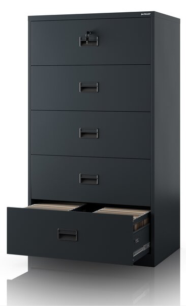 Antracitová kovová kartotéční skříň: SARA XL V5, 900 x 1620 x 600 mm