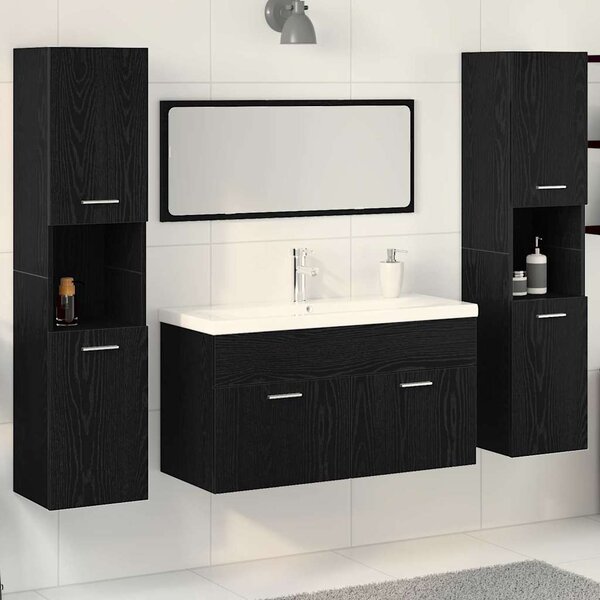Sada koupelnového nábytku 4 ks Černý dub 30 x 30 x 130 cm 3334379