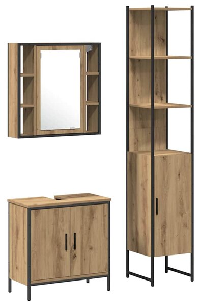 Koupelnové umyvadlové jednotky 3 ks Hnědá 33 x 33 x 185,5 cm 3334384