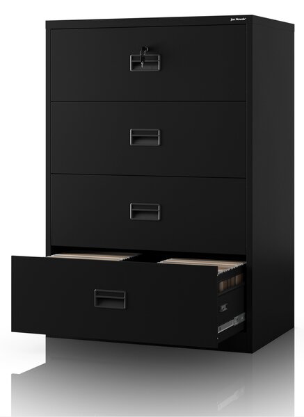 Černá kovová kartotéční skříň: SARA XL V4, 900 x 1320 x 600 mm