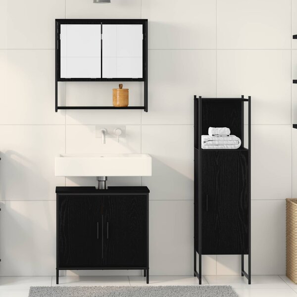Sada koupelnového nábytku 3 ks Černá 33 x 33 x 113,5 cm 3334369