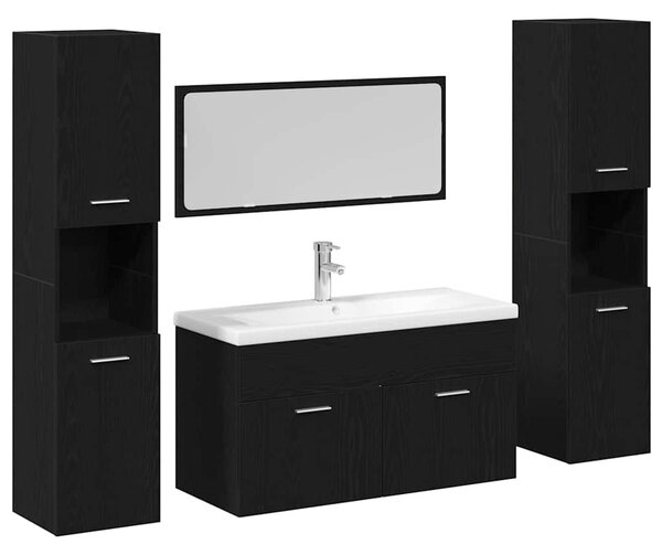 Sada koupelnového nábytku 4 ks Černý dub 30 x 30 x 130 cm 3334379