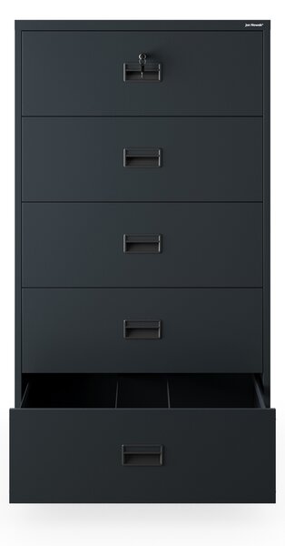 Antracitová kovová kartotéční skříň: SARA XL V5, 900 x 1620 x 600 mm