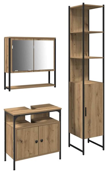 Sada koupelnového nábytku 3 ks Artisanový dub 3334371