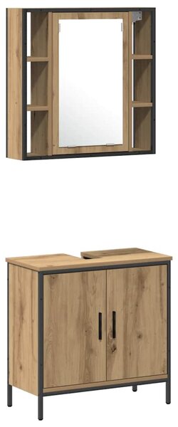 Koupelnové umyvadlové jednotky 3 ks Hnědá 33 x 33 x 185,5 cm 3334384