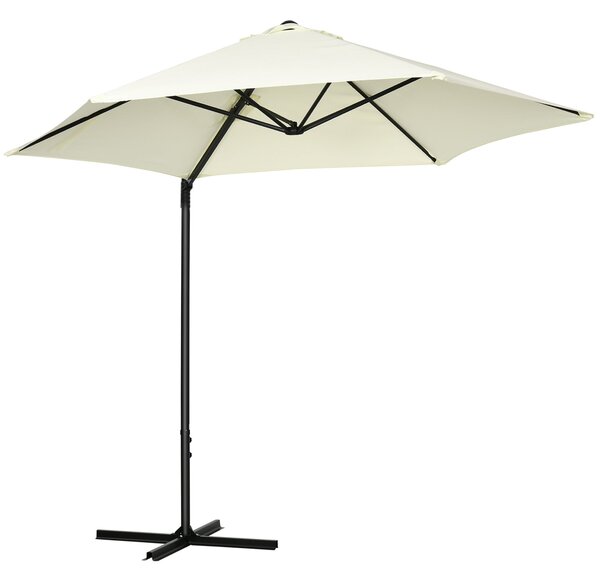 Outsunny Ø256x245 cm Zahradní Slunečník Offset Parasol s Ručním Otočením 360° a Křížovou Základnou pro Terasu a Zahradu | Aosom