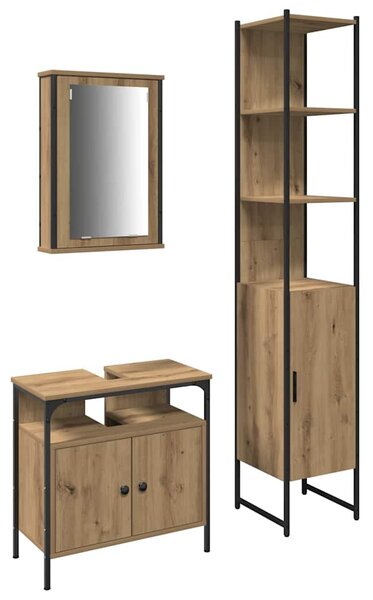 Sada koupelnového nábytku 3 ks Artisanový dub 3334396