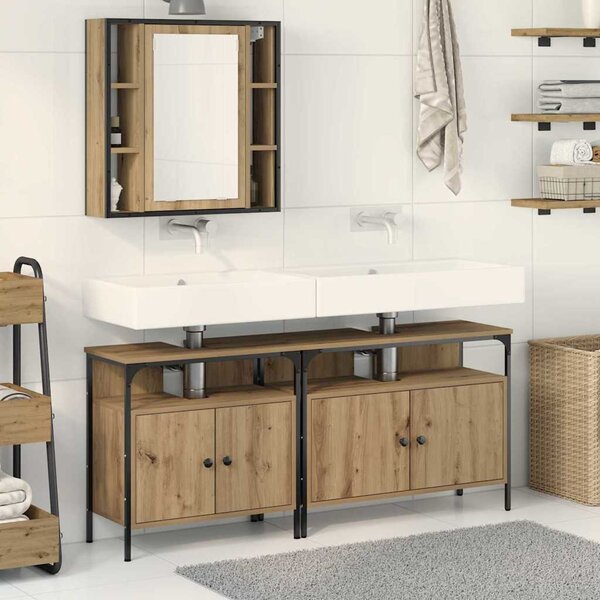Koupelnové umyvadlové jednotky 3 ks Hnědá 80 x 30 x 60 cm 3334398