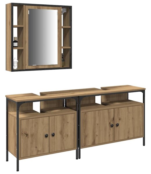 Koupelnové umyvadlové jednotky 3 ks Hnědá 80 x 30 x 60 cm 3334398