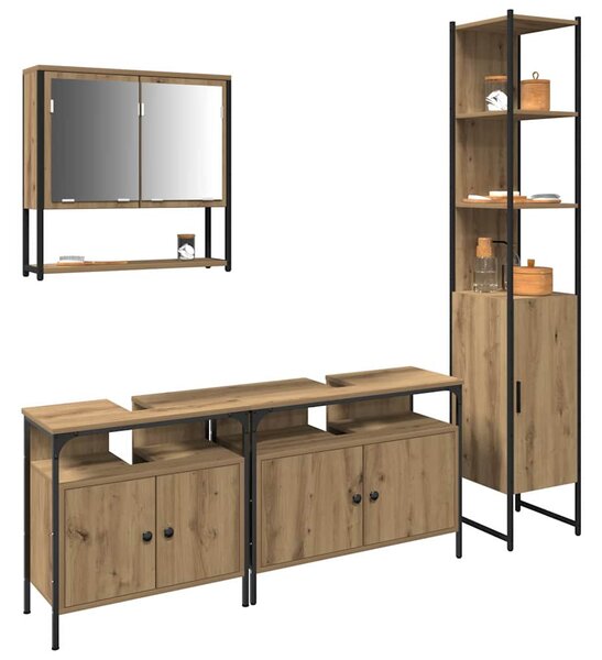 Sada koupelnového nábytku 4 ks Artisanový dub Kompozitní dřevo 3334405
