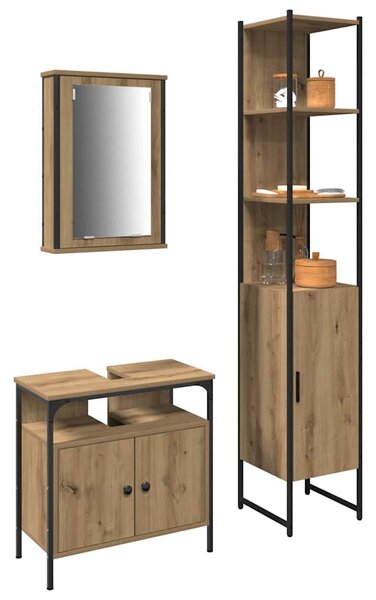 Sada koupelnového nábytku 3 ks Artisanový dub 3334396