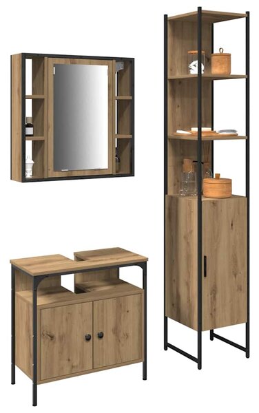 Sada koupelnového nábytku 3 ks Artisanový dub 3334394