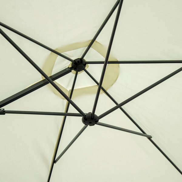 Outsunny Ø256x245 cm Zahradní Slunečník Offset Parasol s Ručním Otočením 360° a Křížovou Základnou pro Terasu a Zahradu | Aosom