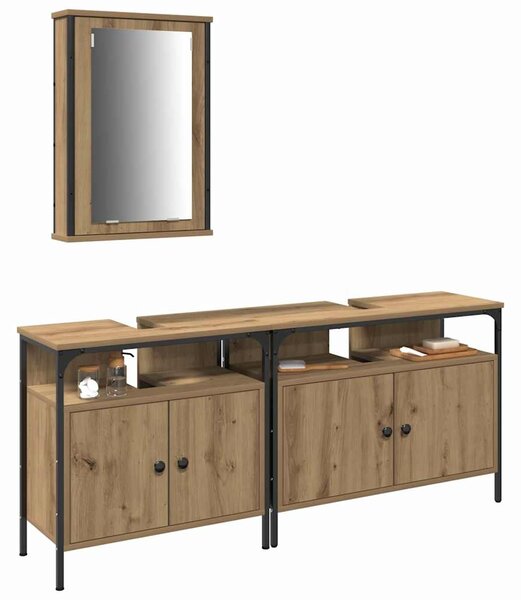 Koupelnové umyvadlové jednotky 3 ks Hnědá 80 x 30 x 60 cm 3334392