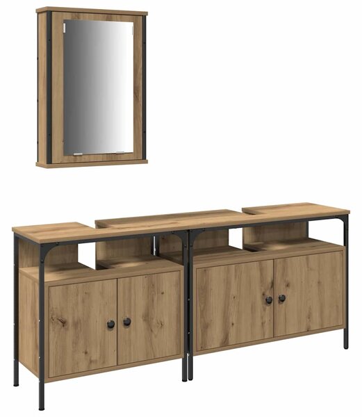 Koupelnové umyvadlové jednotky 3 ks Hnědá 80 x 30 x 60 cm 3334392