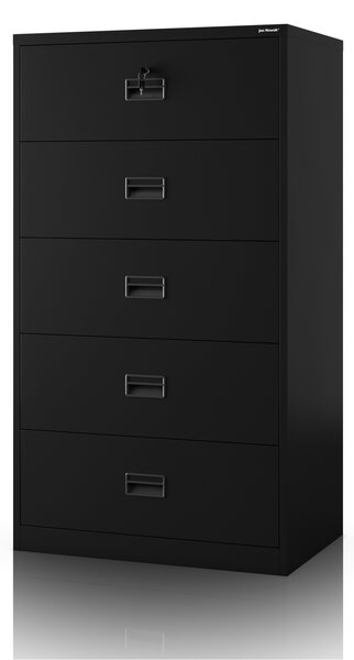 Černá kovová kartotéční skříň: SARA XL V5, 900 x 1620 x 600 mm