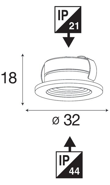 SLC SLC1204 Vestavné LED svítidlo MiniOne Fixed 2,1 W 3 V 2700 K stmívatelné IP44 32 mm 100° Ra90 bílé - TLG