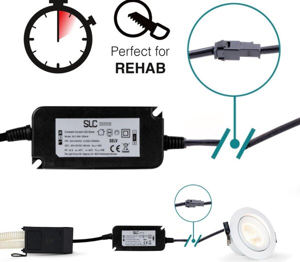 SLC SLC1170 Vestavné LED svítidlo One360 8 W 4000 K 220-240 V stmívatelné IP44 36° Ra90 bílé - TLG